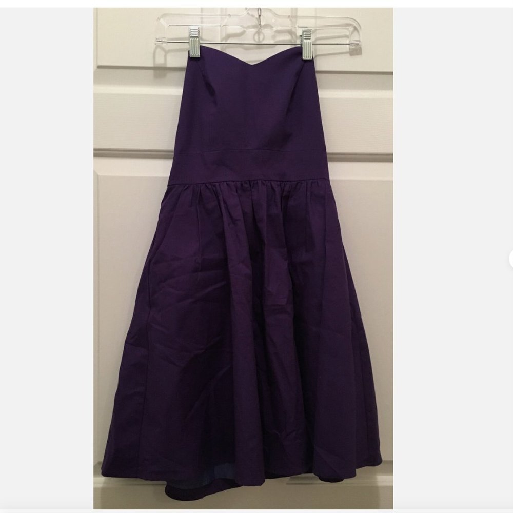 NWT Lauren James Women's The Savannah Strapless Purple Dress XS